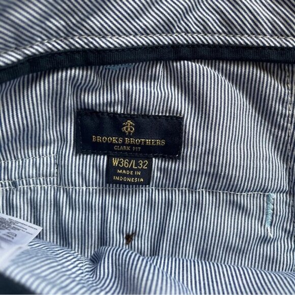 Brooks Brothers cotton twill sky blue chino trouser pants Sz 36 - Picture 8 of 13